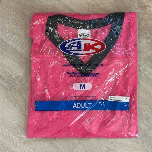 NEW Vibrant Pink Hockey Jersey with Black Accents, Size Medium - Picture 4 of 4